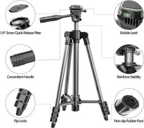 img 3 attached to 📱 Polarduck Phone Tripod Camera Stand: Lightweight 51-Inch Travel Tripod for iPhone with Remote, Phone Holder & GoPro Adapter – Compatible with iPhone & Android Cell Phone (Space Grey)