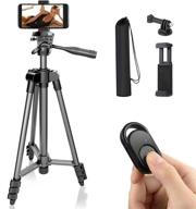 📱 polarduck phone tripod camera stand: lightweight 51-inch travel tripod for iphone with remote, phone holder & gopro adapter – compatible with iphone & android cell phone (space grey) логотип