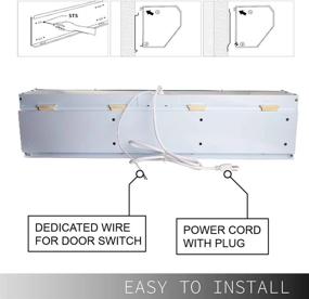 img 1 attached to Мощная 48-дюймовая воздушная завеса с 3 скоростями для коммерческого и домашнего использования - включает бесплатный магнитный дверной выключатель