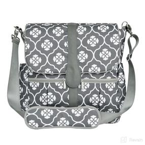 img 4 attached to Stylish and Functional: JJ Cole Gray Floret Backpack Diaper Bag
