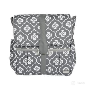 img 1 attached to Stylish and Functional: JJ Cole Gray Floret Backpack Diaper Bag