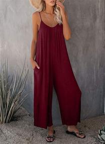 img 3 attached to 🎉 Happiness Unleashed: Sleek Sleeveless Jumpsuits for Women - Perfect for Jumpsuits, Rompers & Overalls Fashion!