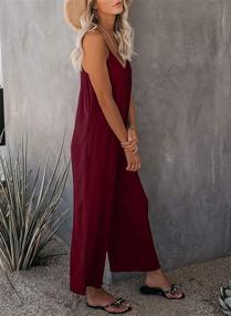 img 1 attached to 🎉 Happiness Unleashed: Sleek Sleeveless Jumpsuits for Women - Perfect for Jumpsuits, Rompers & Overalls Fashion!