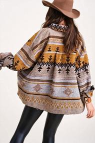 img 3 attached to Chouyatou Women'S Tribal Aztec Print Trucker Jacket - Stylish And Versatile