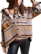 chouyatou women's tribal aztec print trucker jacket - stylish and versatile logo