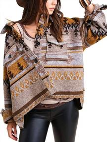 img 4 attached to Chouyatou Women'S Tribal Aztec Print Trucker Jacket - Stylish And Versatile