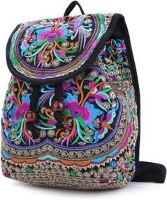 img 2 attached to 🎒 Stylish Embroidered Drawstring Shoulder Backpack: Women's Fashion Handbags & Wallets - Trendy Backpacks