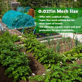 img 1 attached to Extra Fine Mesh Garden Barrier Netting, Plant Covers 8x24ft - 30% Sun Net Green Sunblock 🌿 Mesh Shade Protection for Vegetables, Fruits, Flowers, Crops - Row Cover, Raised Bed Screen Against Birds, Animals