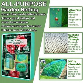 img 3 attached to Extra Fine Mesh Garden Barrier Netting, Plant Covers 8x24ft - 30% Sun Net Green Sunblock 🌿 Mesh Shade Protection for Vegetables, Fruits, Flowers, Crops - Row Cover, Raised Bed Screen Against Birds, Animals