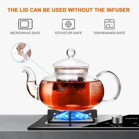 img 3 attached to Stovetop-Safe Glass Teapot With Removable Infuser For Blooming & Loose-Leaf Tea - 33.8Oz Capacity