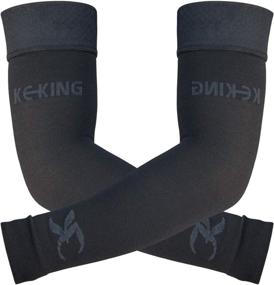 img 4 attached to KEKING® Compression Arm Sleeves with Silicone Band for Men and Women (Pair), 20-30 mmHg Compression Support for Lymphedema, Lipedema, Edema, Post-Surgery Recovery, Swelling, Pain Relief - Black M