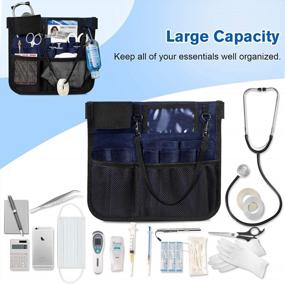 img 1 attached to Nurse Organizer Belt, Multi-Compartment Fanny Pack With Tape Holder, Navy Medical Hip Bag For Storing Stethoscopes, Scissors, And Supplies - Ideal For Nurse Apron