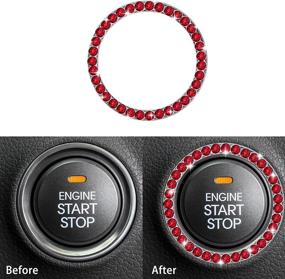 img 1 attached to YIXIN 4Pcs Bling Steering Wheel Cover Trim Sticker Compatible For Cherokee Compass Grand Cherokee Patriot Renegade Wrangler (4Pcs-Red)