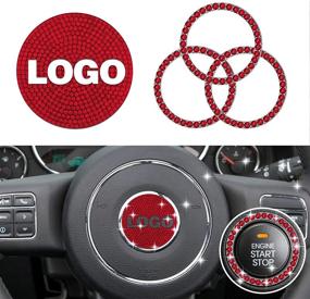 img 3 attached to YIXIN 4Pcs Bling Steering Wheel Cover Trim Sticker Compatible For Cherokee Compass Grand Cherokee Patriot Renegade Wrangler (4Pcs-Red)