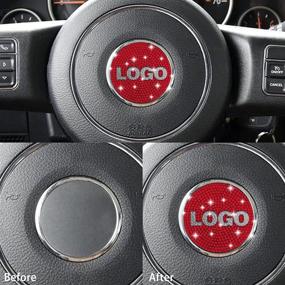 img 2 attached to YIXIN 4Pcs Bling Steering Wheel Cover Trim Sticker Compatible For Cherokee Compass Grand Cherokee Patriot Renegade Wrangler (4Pcs-Red)