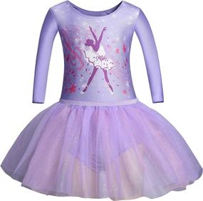 img 4 attached to 🦄 Active Sparkle Waistband Unicorn Girls' Clothing - MOLLDAN Leotard