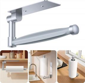 img 4 attached to 𝙉𝙤.𝟭 VICSEED Adjustable Paper Towel Holder Under Cabinet [One Hand Tear Off] Paper Towel Holder Wall Mount [Versatile Rotatable] Paper Roll Holder For Kitchen Bathroom Toilet RVs (Adhesive, Screw)