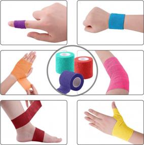 img 1 attached to 30-Roll Self Adhesive Bandage Wrap For Wrist & Ankle - BQTQ Breathable Athletic Tape In 30 Colors