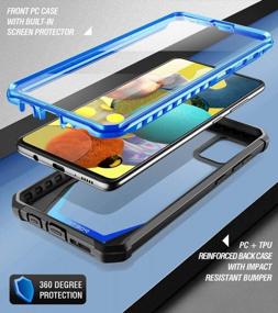img 1 attached to Чехол для Samsung Galaxy A51 5G - серия Poetic Guardian: полноразмерный гибридный противоударный чехол-бампер со встроенной защитой экрана синего/прозрачного цвета | Не совместим с Galaxy A51 4G