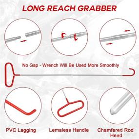 img 3 attached to 28PCS Professional Car Tool Kit with Air Wedge, Non-Marring Wedge, Stainless Steel Long Reach Grabber Tool - Essential Automotive Unlock Tools, Auto Trim Removal Set - includes Carrying Bag