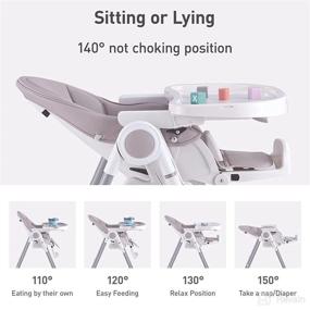img 2 attached to 👶 HAGADAY Baby High Chair: Compact Folding High Chair with Reclining Seat for Toddlers - Gray