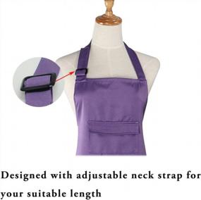 img 1 attached to Boshiho Unisex Painting Aprons for Adults with Pockets - Barber & Utility Apron in Purple