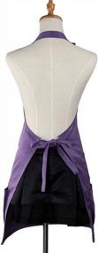 img 2 attached to Boshiho Unisex Painting Aprons for Adults with Pockets - Barber & Utility Apron in Purple
