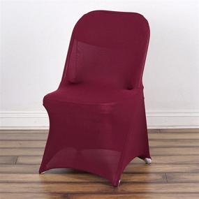 img 1 attached to Burgundy Stretchy Spandex Chair Cover For Wedding & Event Decor