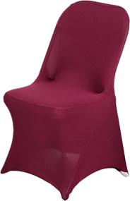 img 4 attached to Burgundy Stretchy Spandex Chair Cover For Wedding & Event Decor