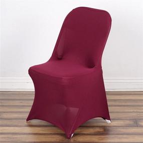 img 3 attached to Burgundy Stretchy Spandex Chair Cover For Wedding & Event Decor