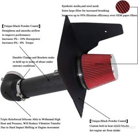 img 3 attached to Camaro 3.6L V6 Black & Red Cold Air Intake System Kit (2012-2015)