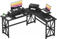 greenforest l shaped desk: a stylish and functional desk with monitor stand for your home office logo
