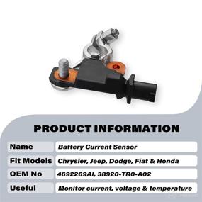 img 2 attached to ⚡️ Датчик тока аккумулятора Jeep Chrysler Dodge Fiat Honda Civic CR-V 2.4L 2012-2015 | Заменяющая часть напряжения и температуры | Заменяет № 38920-TR0-A02, 4692269AI