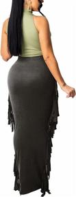 img 3 attached to Womens Elegant Fringe Elastic Bodycon Women's Clothing ~ Skirts