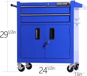 img 3 attached to 🔐 Steel Rolling Tool Box with Lockable Doors - TANKSTORM Heavy Duty Cart (TZ12 Blue)