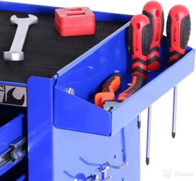 img 1 attached to 🔐 Steel Rolling Tool Box with Lockable Doors - TANKSTORM Heavy Duty Cart (TZ12 Blue)