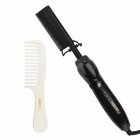 img 4 attached to Get Sleek And Straight Hair With Homfu Electric Hot Comb Hair Straightener – Anti-Scald Technology Included!