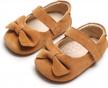 adorable prewalker brown mary jane flats with bowknot for infant girls: your little princess's dream shoes! logo