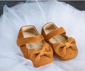 img 2 attached to Adorable Prewalker Brown Mary Jane Flats With Bowknot For Infant Girls: Your Little Princess'S Dream Shoes!