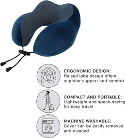 img 2 attached to JINAMART Удобная подушка для шеи из пены с эффектом памяти с надувной опорой, маской для глаз, берушами и дорожной сумкой - идеально подходит для самолетов, автомобилей и офисного сна
