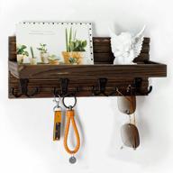 organize your keys in style with natural wooden wall key holder - 4 double hooks for modern farmhouse décor! logo