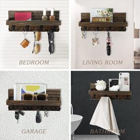 img 1 attached to Organize Your Keys In Style With Natural Wooden Wall Key Holder - 4 Double Hooks For Modern Farmhouse Décor!