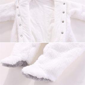 img 1 attached to Camidy Newborn Baby Girl Boy Cute Bear 🐻 Ear Snowsuit: Warm Fleece Hooded Jumpsuit Romper for Cozy Winter