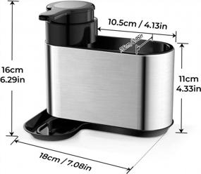 img 1 attached to Sink Organizer With Drain Hole And Sponge Holder For Kitchen And Bathroom Soap Dispenser By ODesign