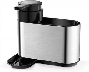 img 4 attached to Sink Organizer With Drain Hole And Sponge Holder For Kitchen And Bathroom Soap Dispenser By ODesign