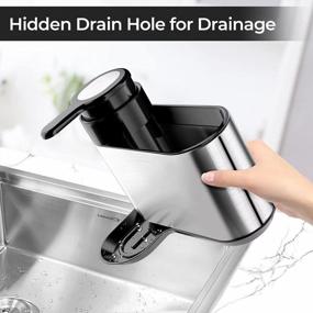 img 2 attached to Sink Organizer With Drain Hole And Sponge Holder For Kitchen And Bathroom Soap Dispenser By ODesign