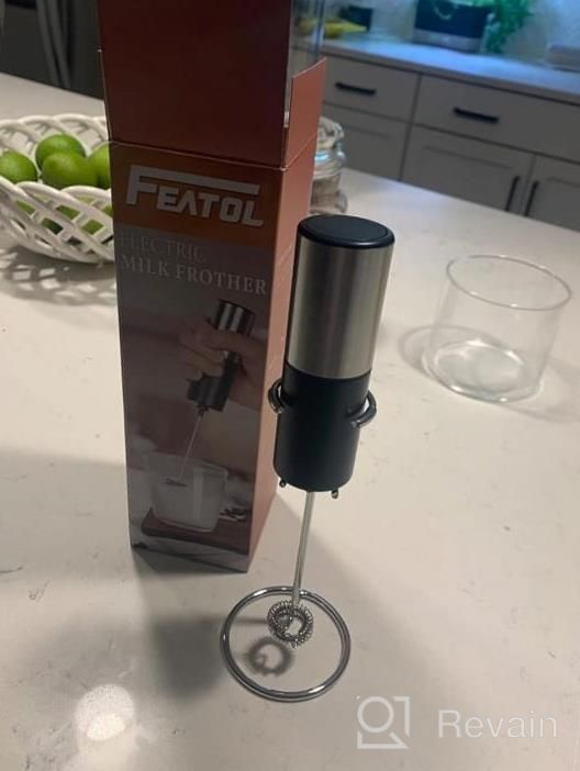 img 1 attached to Effortless Frothing With Featol: Handheld Milk Frother With Double Whisk, Stand, And Battery Operation - Ideal For Lattes, Hot Chocolate, And Protein Drinks! review by Marco Wilson