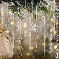 сверкайте и сияйте в этот праздничный сезон с 18 хрустальными украшениями в виде снежинок для украшения рождественской елки логотип