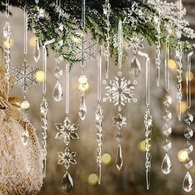 img 4 attached to Sparkle And Shine This Holiday Season With 18Pcs Crystal Snowflake Ornaments For Christmas Tree Decoration