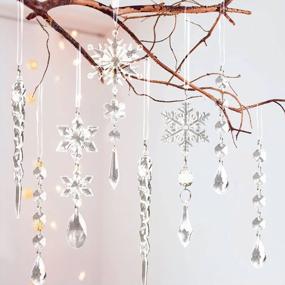 img 1 attached to Sparkle And Shine This Holiday Season With 18Pcs Crystal Snowflake Ornaments For Christmas Tree Decoration